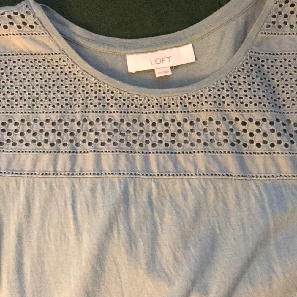 Ann Taylor loft blue green blouse
